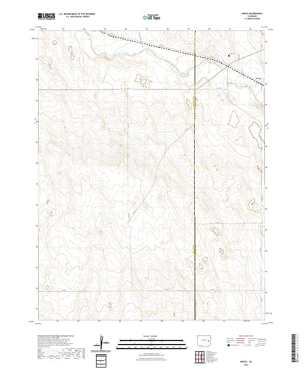 Aroya, CO — USGS 7.5-minute topo (2022)