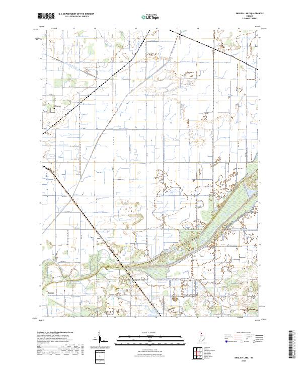 English Lake, IN — USGS 7.5-minute topo (2022)