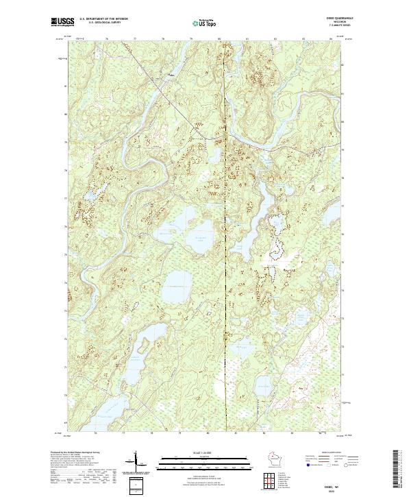 Oxbo, WI — USGS 7.5-minute topo (2022)