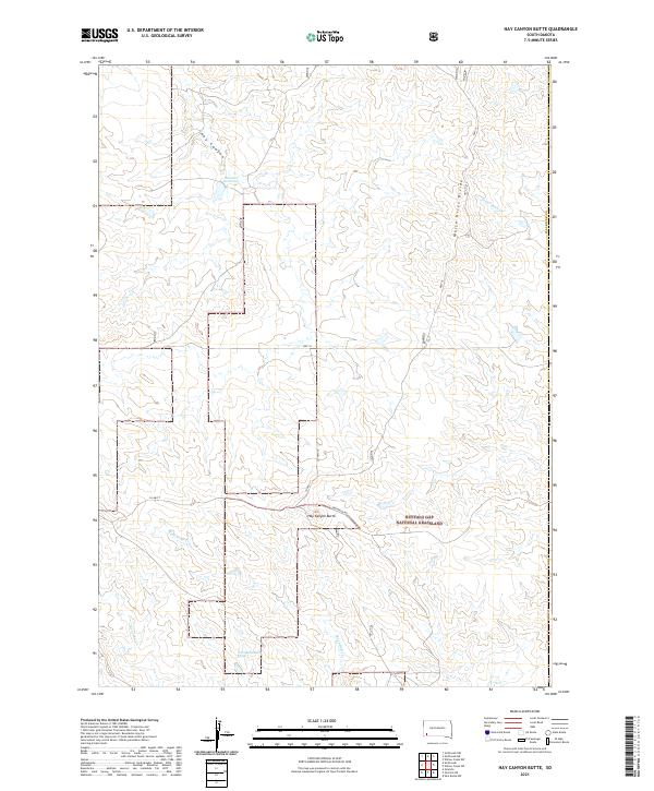 Hay Canyon Butte, SD — USGS 7.5-minute topo (2021)