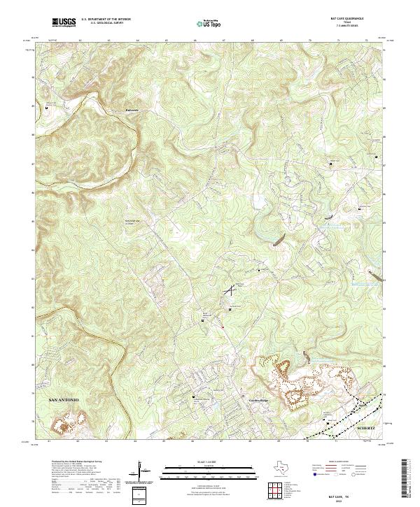 Bat Cave, TX — USGS 7.5-minute topo (2022)