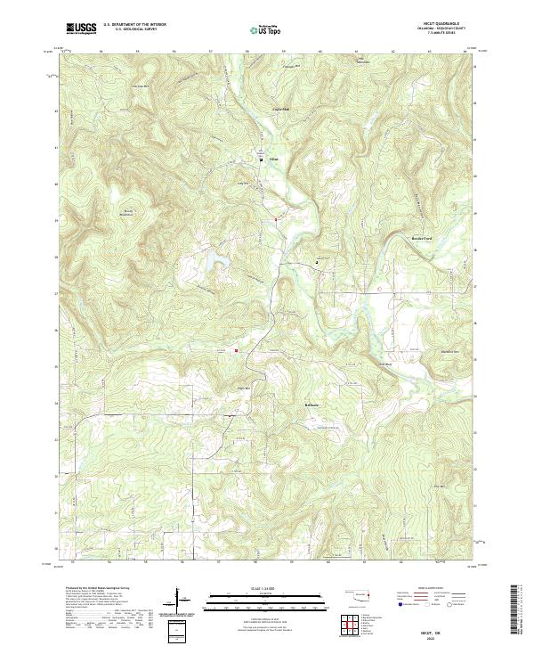Nicut, OK — USGS 7.5-minute topo (2022)