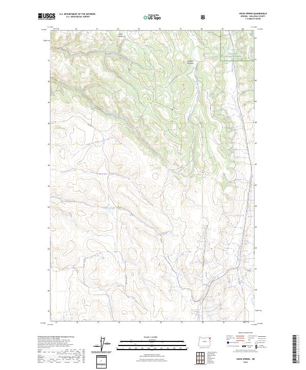 Hicks Spring, OR — USGS 7.5-minute topo (2023)