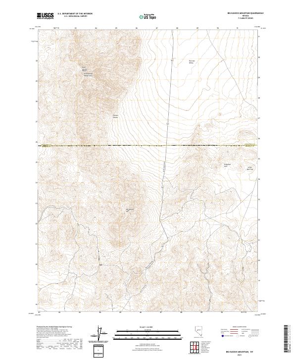 Big Kasock Mountain, NV — USGS 7.5-minute topo (2021)