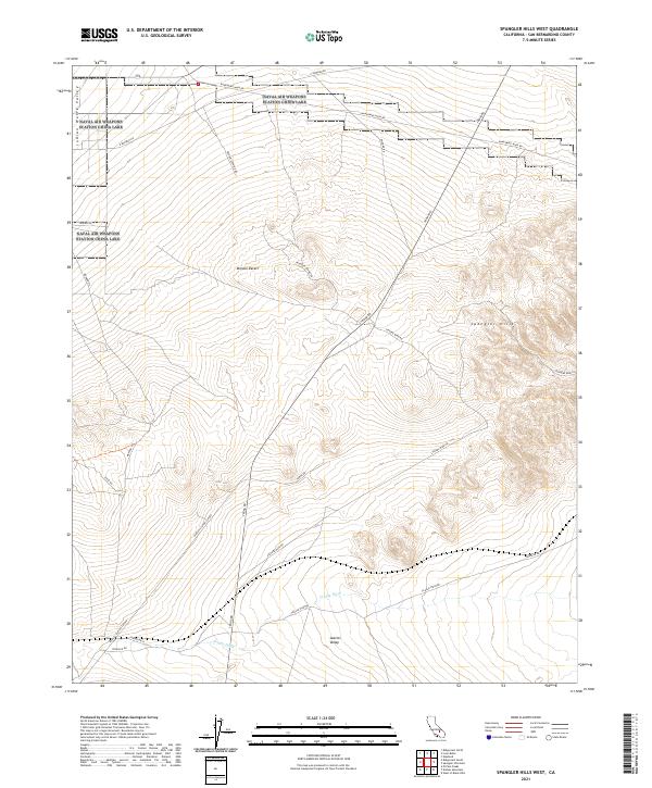 Spangler Hills West, CA — USGS 7.5-minute topo (2021)