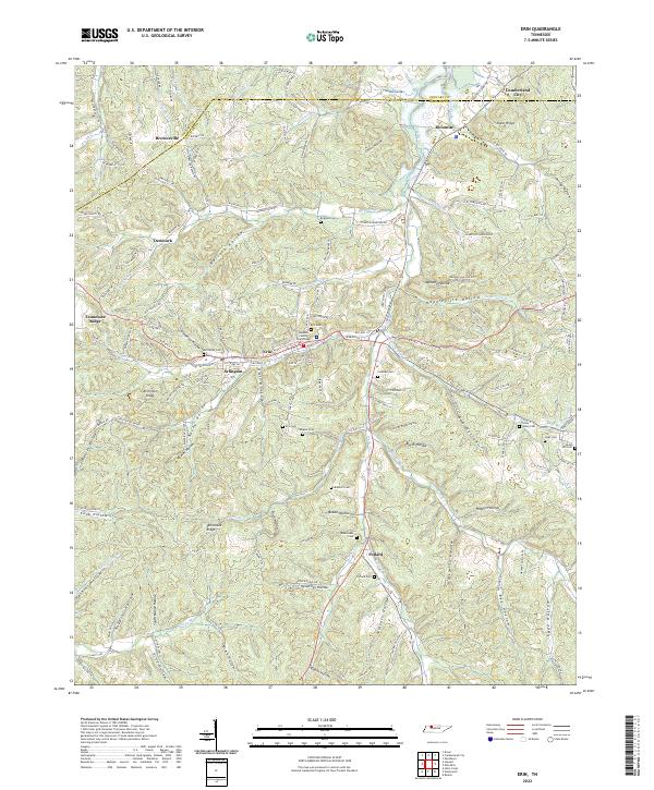 Erin, TN — USGS 7.5-minute topo (2022)