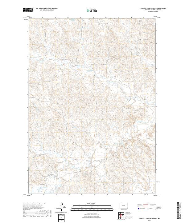 Threemile Creek Reservoir, WY — USGS 7.5-minute topo (2021)