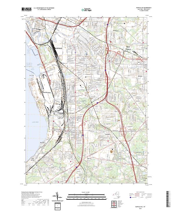 Buffalo SE, NY — USGS 7.5-minute topo (2023)