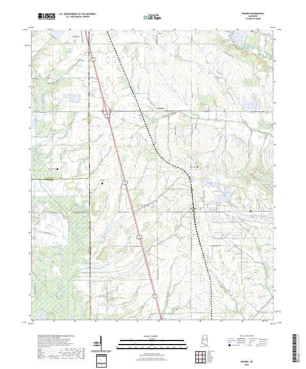 Prairie, MS — USGS 7.5-minute topo (2024)