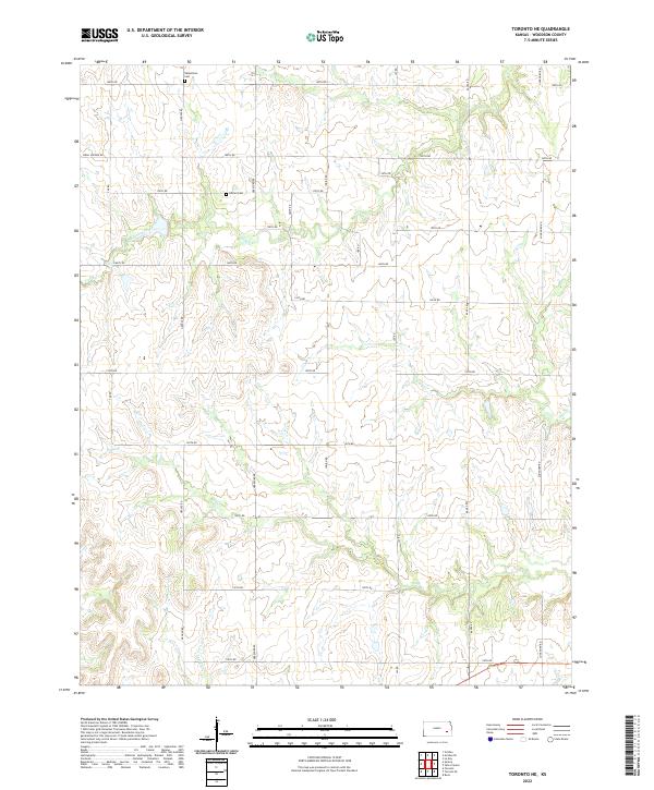 Toronto NE, KS — USGS 7.5-minute topo (2022)