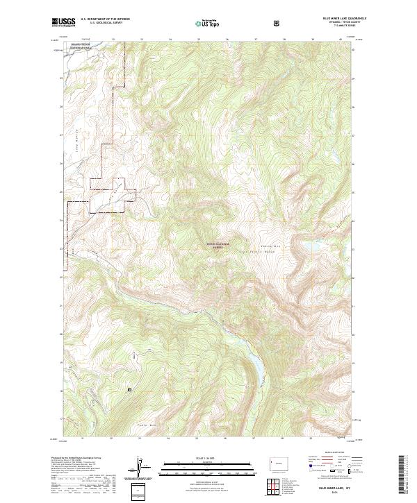 Blue Miner Lake, WY — USGS 7.5-minute topo (2021)