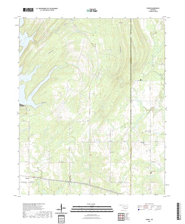 Farris, OK — USGS 7.5-minute topo (2022)