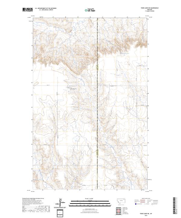Todd Lakes NE, MT — USGS 7.5-minute topo (2024)