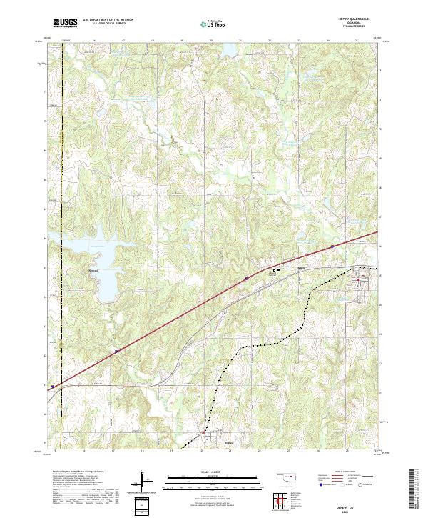 Depew, OK — USGS 7.5-minute topo (2022)