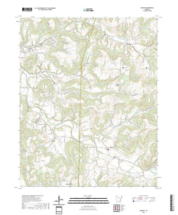 Goshen, AR — USGS 7.5-minute topo (2024)