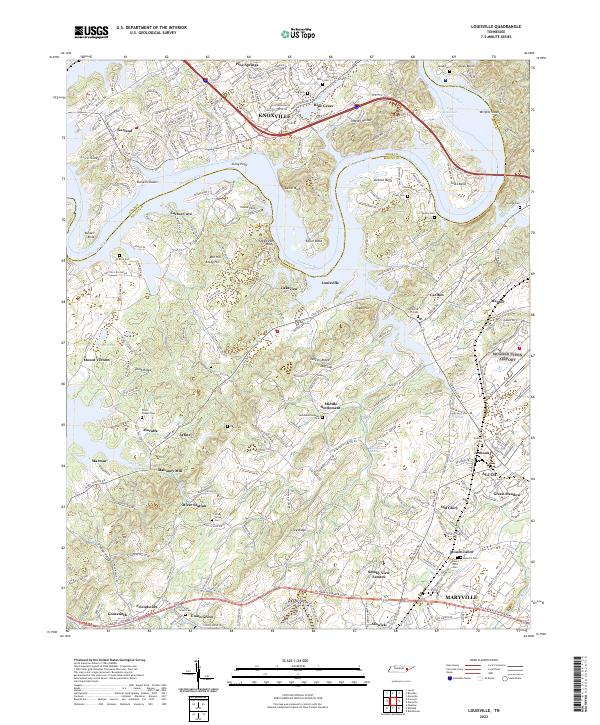 Louisville, TN — USGS 7.5-minute topo (2022)