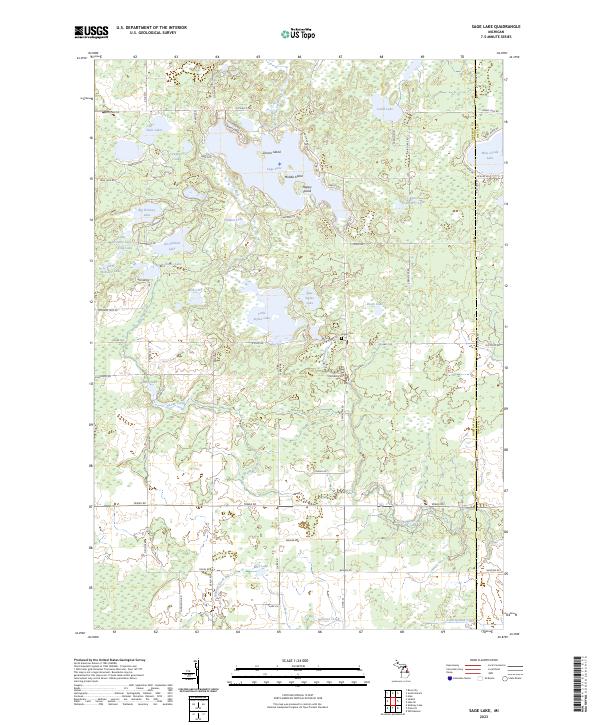 Sage Lake, MI — USGS 7.5-minute topo (2023)