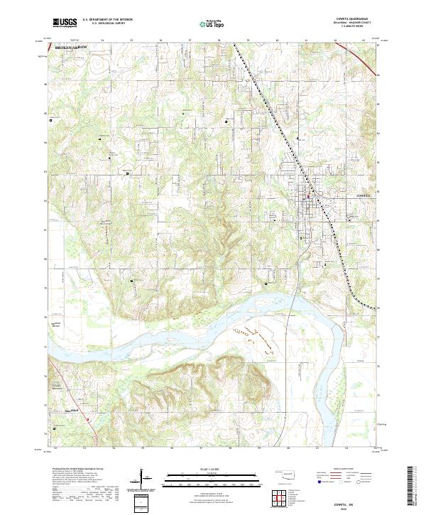Coweta, OK — USGS 7.5-minute topo (2022)