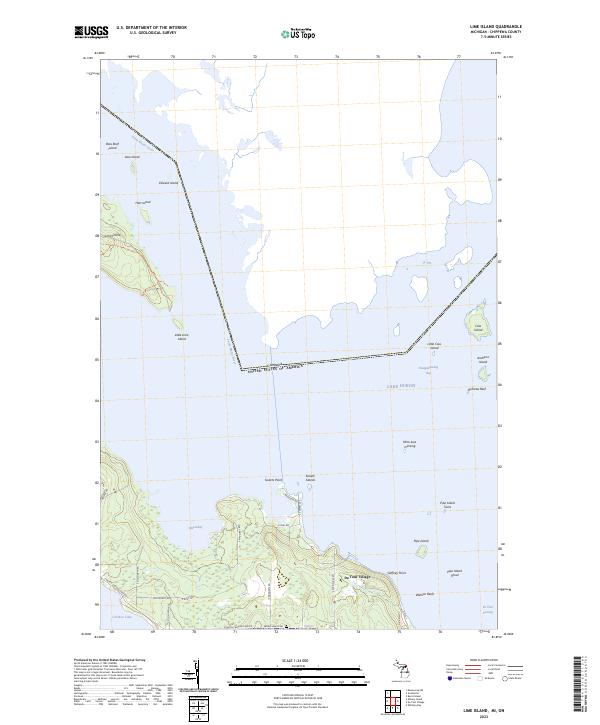 Lime Island, MI-ON — USGS 7.5-minute topo (2023)