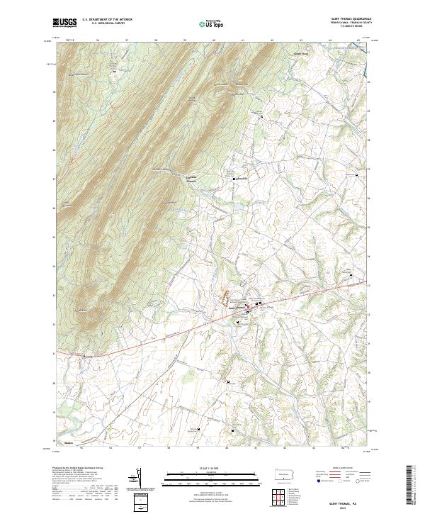 Saint Thomas, PA — USGS 7.5-minute topo (2023)