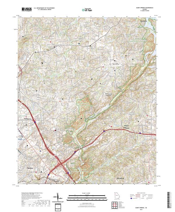 Sandy Springs, GA — USGS 7.5-minute topo (2024)