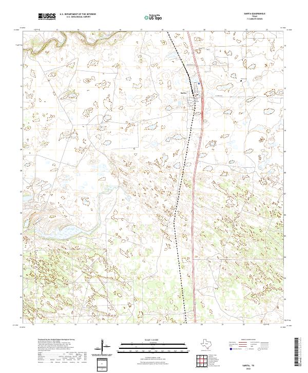 Sarita, TX — USGS 7.5-minute topo (2022)