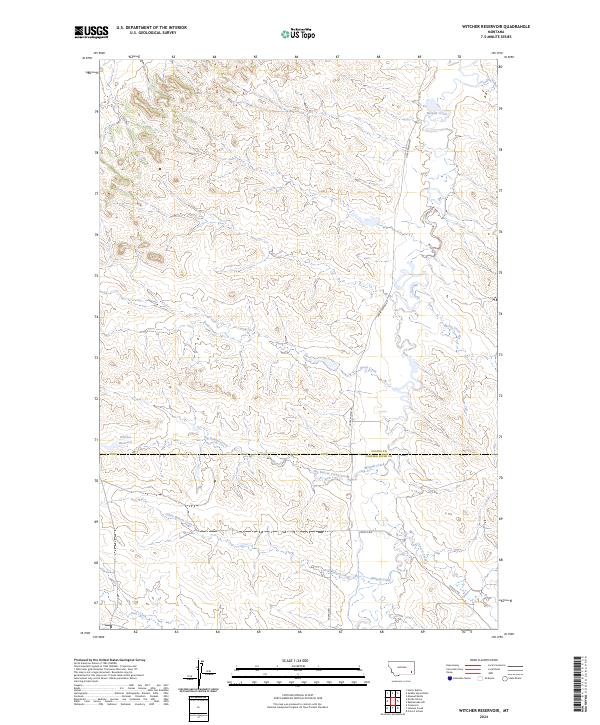 Witcher Reservoir, MT — USGS 7.5-minute topo (2024)