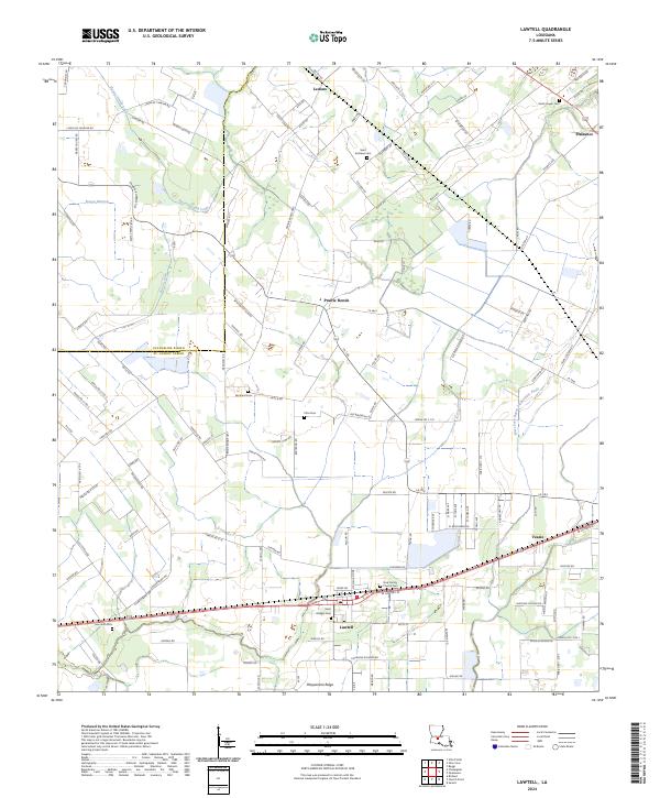 Lawtell, LA — USGS 7.5-minute topo (2024)