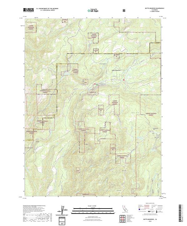 Butte Meadows, CA — USGS 7.5-minute topo (2022)