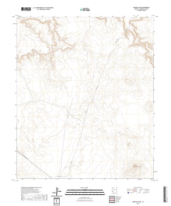 Sentinel Peak, AZ — USGS 7.5-minute topo (2021)