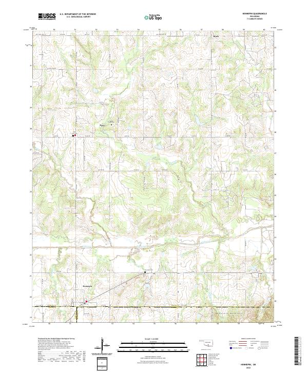 Hennepin, OK — USGS 7.5-minute topo (2022)