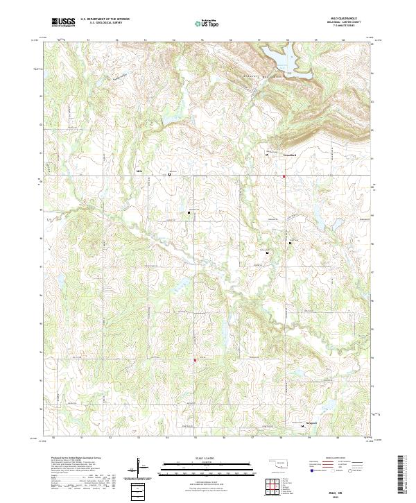 Milo, OK — USGS 7.5-minute topo (2022)