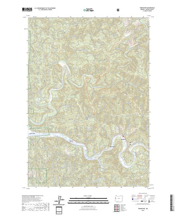 Tidewater, OR — USGS 7.5-minute topo (2024)