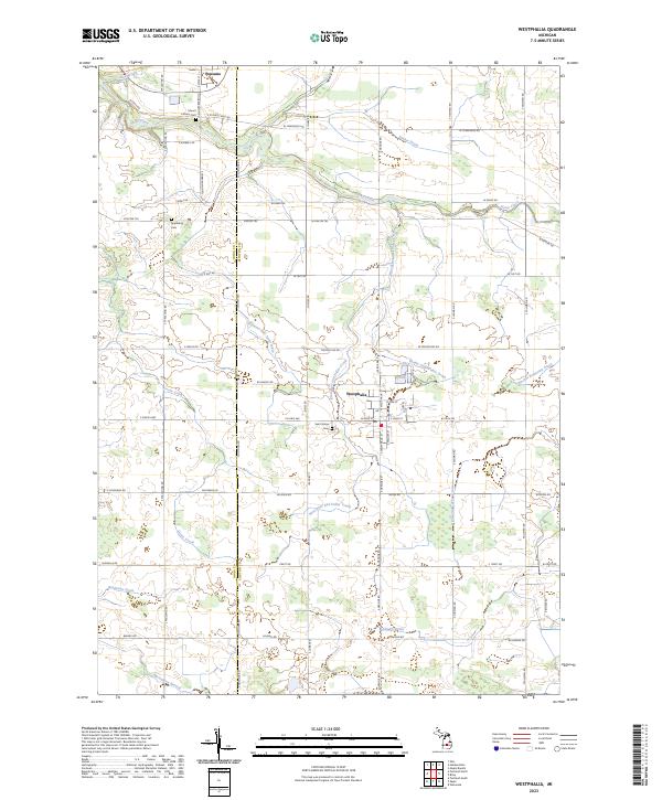 Westphalia, MI — USGS 7.5-minute topo (2023)