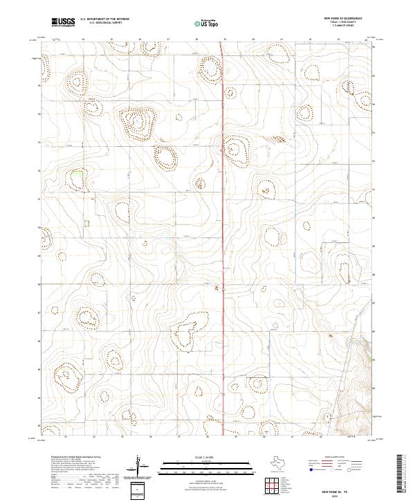 New Home SE, TX — USGS 7.5-minute topo (2022)