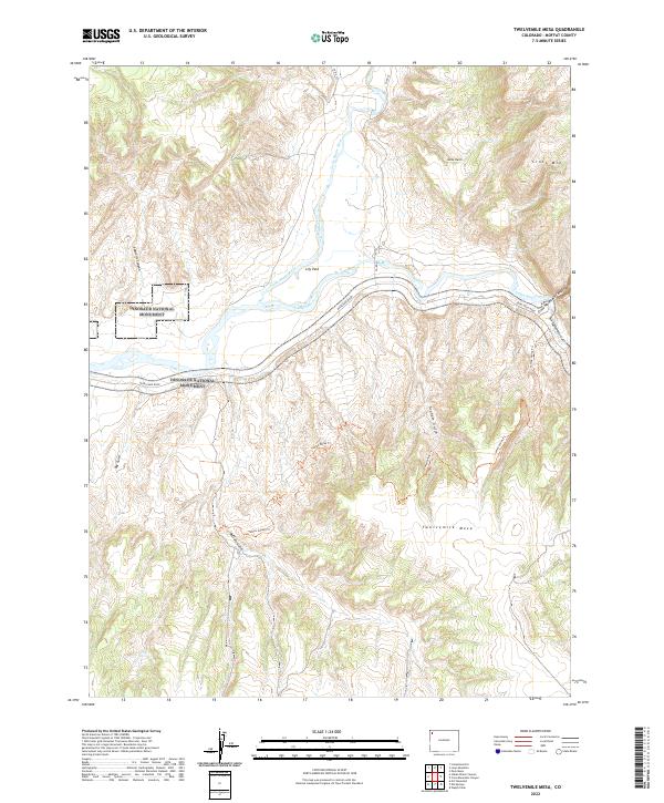 Twelvemile Mesa, CO — USGS 7.5-minute topo (2022)