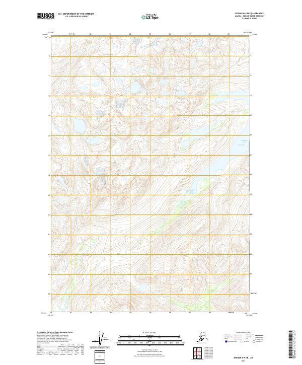 Kodiak B-4 NE, AK — USGS 7.5-minute topo (2021)