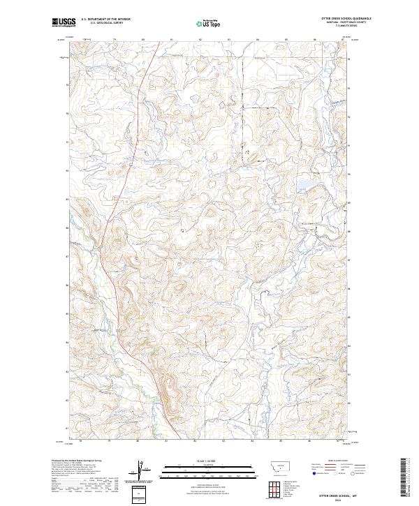 Otter Creek School, MT — USGS 7.5-minute topo (2024)