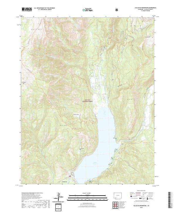 Vallecito Reservoir, CO — USGS 7.5-minute topo (2022)