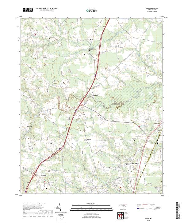 Drake, NC — USGS 7.5-minute topo (2022)