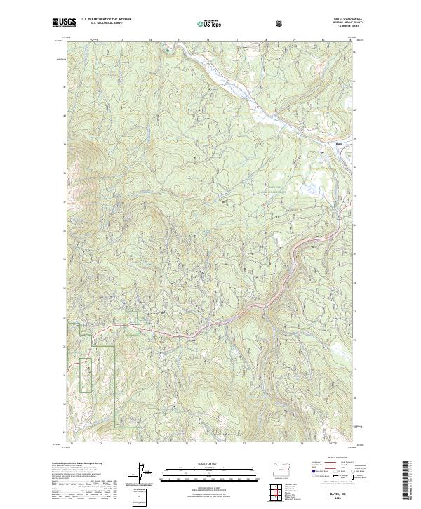 Bates, OR — USGS 7.5-minute topo (2023)