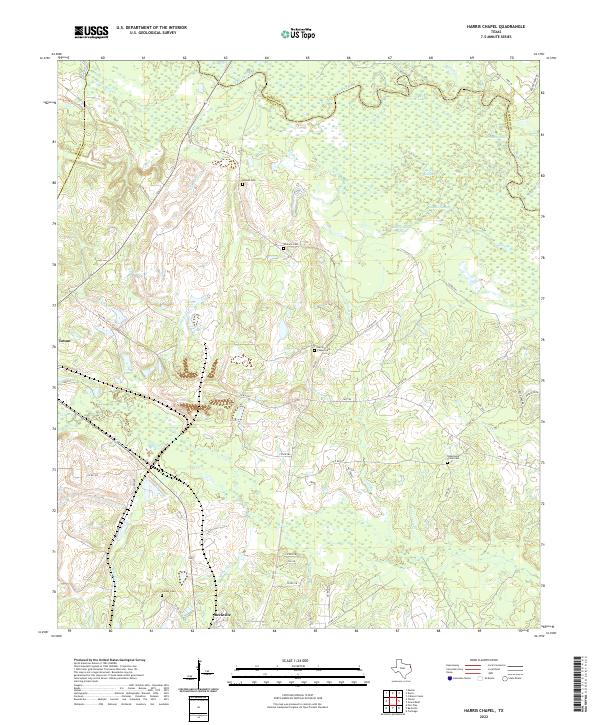 Harris Chapel, TX — USGS 7.5-minute topo (2022)