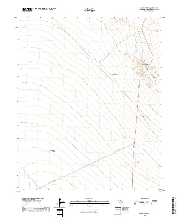 Snaggletooth, CA — USGS 7.5-minute topo (2021)