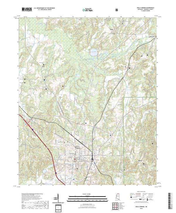 Holly Springs, MS — USGS 7.5-minute topo (2024)