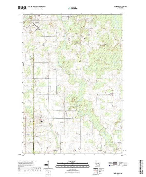 Bear Creek, WI — USGS 7.5-minute topo (2022)