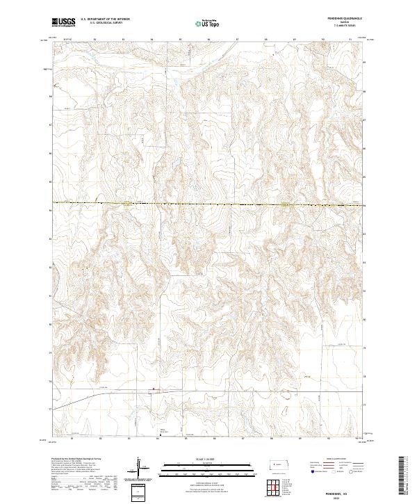 Pendennis, KS — USGS 7.5-minute topo (2022)