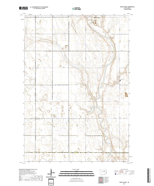 Spink Colony, SD — USGS 7.5-minute topo (2021)