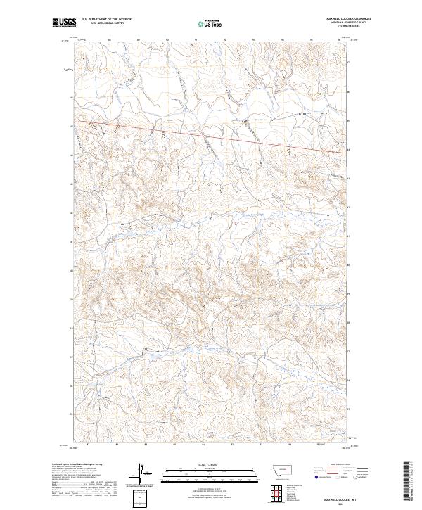 Maxwell Coulee, MT — USGS 7.5-minute topo (2024)