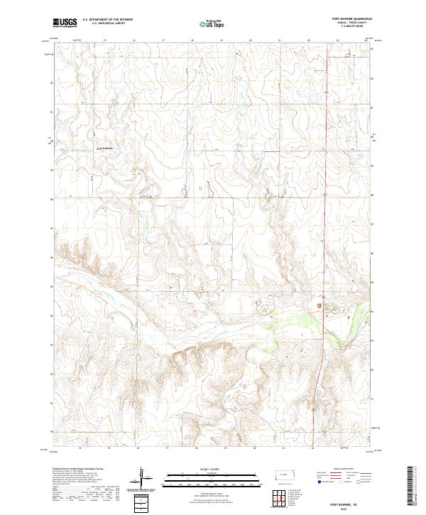 Fort Downer, KS — USGS 7.5-minute topo (2022)