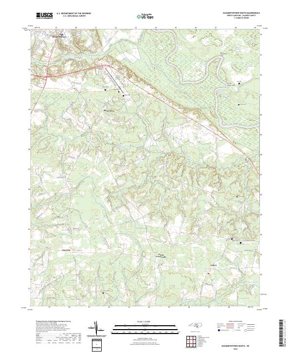 Elizabethtown South, NC — USGS 7.5-minute topo (2022)